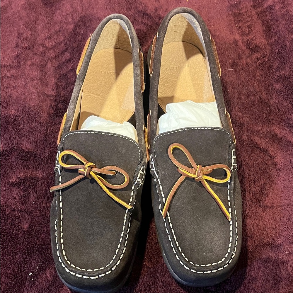 Lands' End women’s Dark Brown Suede Loafers sz 8.5